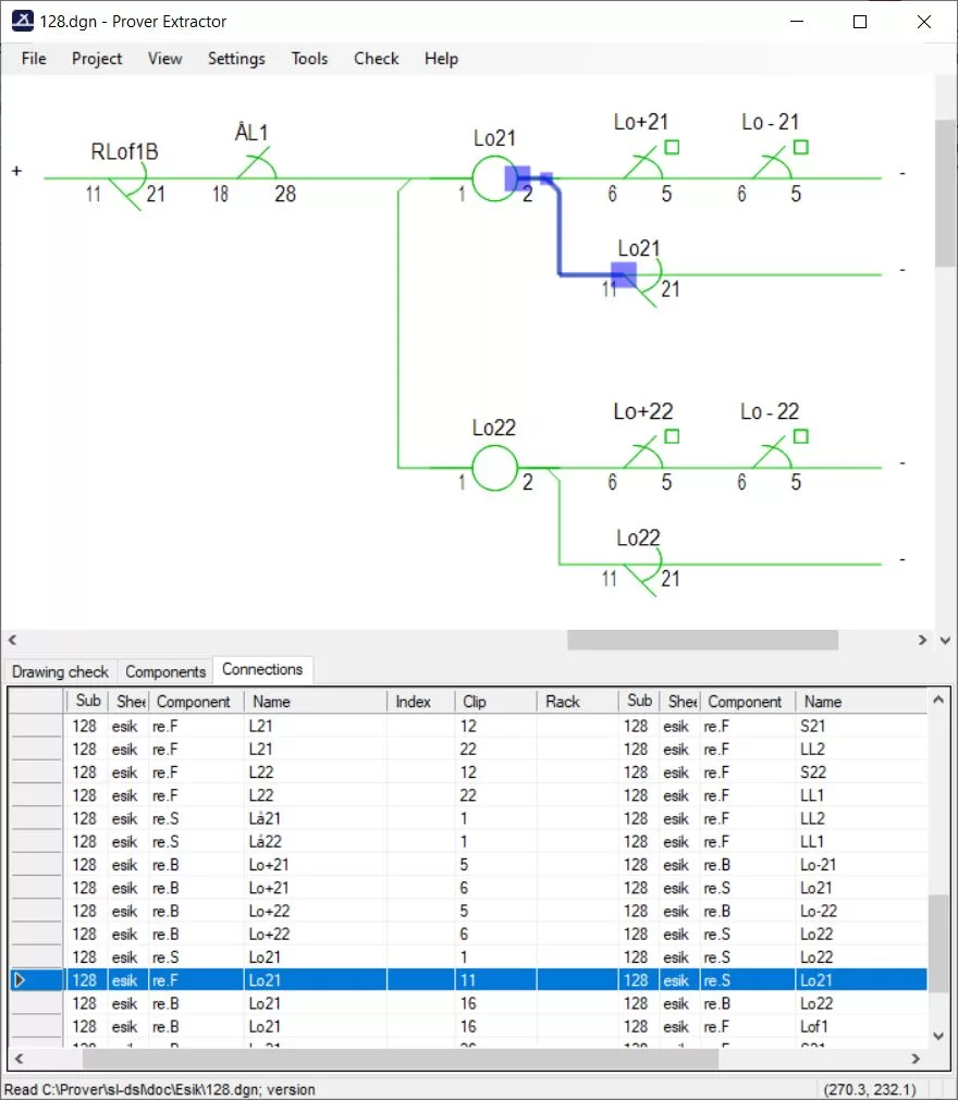 Extractor connection